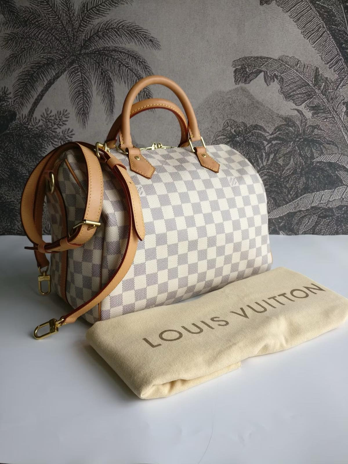 Louis Vuitton Back Pack - Speedy Bandouliere 30 Canvas Damier Azur
