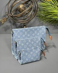 Louis Vuitton - Trio Toilet Pouch Set Denim Monogram