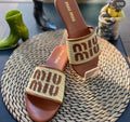 Miu Miu - Raffia Effect Slides